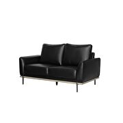 Black leather gel low profile contemporary sofa additional photo 4 of 8