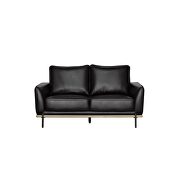 Black leather gel low profile contemporary sofa additional photo 5 of 8