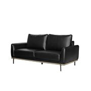 Black leather gel low profile contemporary sofa by Global additional picture 6
