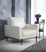 White leather gel low profile contemporary sofa additional photo 2 of 7