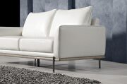 White leather gel low profile contemporary sofa additional photo 3 of 7