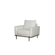 White leather gel low profile contemporary sofa additional photo 4 of 7
