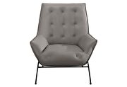 Light grey leather accent chair by Global additional picture 2
