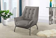 Light grey leather accent chair by Global additional picture 4