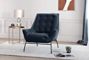 Navy leather accent chair by Global additional picture 5