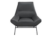 Dark grey leather accent chair by Global additional picture 2