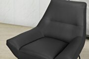 Dark grey leather accent chair by Global additional picture 4