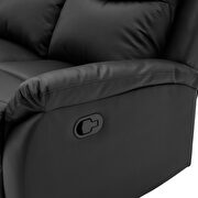 Black pu leather motion recliner sofa additional photo 3 of 5