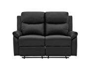 Black pu leather motion recliner sofa additional photo 4 of 5
