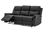 Black pu leather motion recliner sofa by Global additional picture 6