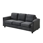 Gray blend fabric stylish casual style sofa w/ cupholders by Global additional picture 8