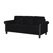 Black velvet fabric casual style couch by Global additional picture 7