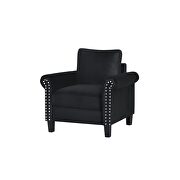 Black velvet fabric casual style chair by Global additional picture 2