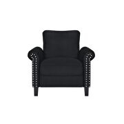 Black velvet fabric casual style chair by Global additional picture 3