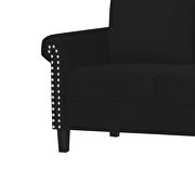 Black velvet fabric casual style loveseat by Global additional picture 2