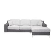 Modern clean 2-toned gray fabric square sectional additional photo 3 of 10
