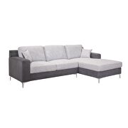Modern clean 2-toned gray fabric square sectional additional photo 5 of 10