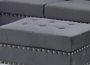 Gray velvet casual style sectional w/ led lightning by Global additional picture 3