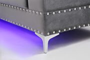 Gray velvet casual style sectional w/ led lightning by Global additional picture 8