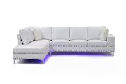 White pu casual style sectional w/ led lightning by Global additional picture 6