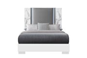 White marble queen bed in modern style w/ led by Global additional picture 8