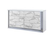 White marble dresser in modern style w/ led additional photo 3 of 4