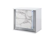 White marble night stand in modern style w/ led by Global additional picture 2