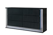 Wavy black dresser in modern style w/ led by Global additional picture 2