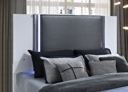 Smooth white queen bed in modern style w/ led by Global additional picture 7