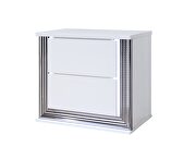 Smooth white night stand in modern style w/ led by Global additional picture 2