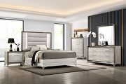 White king size bed w/ led in modern style by Global additional picture 11
