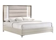 White king size bed w/ led in modern style by Global additional picture 4