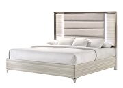 White king size bed w/ led in modern style by Global additional picture 5