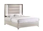 White king size bed w/ led in modern style by Global additional picture 10