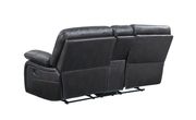 Dark gray leather contemporary reclining sofa additional photo 5 of 4