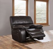 Dark brown leather contemporary reclining sofa additional photo 4 of 4