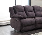 Gray brown fabric reclining sofa by Global additional picture 3