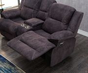 Gray brown fabric reclining sofa by Global additional picture 5