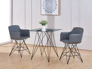 Square glass top counter height dining table by Global additional picture 2