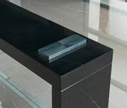 Modern glass top black base dining table by Global additional picture 2