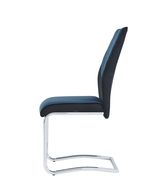 Chrome / blue fabric dining chair by Global additional picture 3