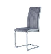 Gray modern chair w/ chrome base by Global additional picture 2