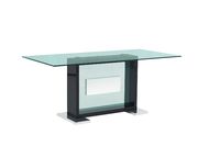 Modern glass top black base dining table by Global additional picture 3