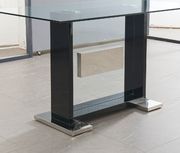 Modern glass top black base dining table by Global additional picture 5