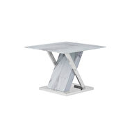 Marble inspired end table w x-crossed base by Global additional picture 2