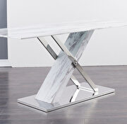 Dining table w/ marble top and stainless steel base by Global additional picture 2