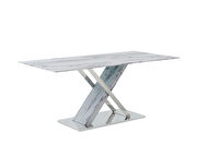 Dining table w/ marble top and stainless steel base by Global additional picture 4