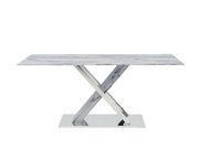 Marble dining table top w/ stainless steel base additional photo 4 of 7