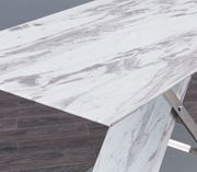 Marble dining table top w/ stainless steel base additional photo 5 of 7