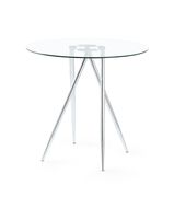 Round glass top elegant bar style table set w/ black chairs by Global additional picture 3